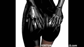 3d sci fi hentai babe in a skin tight catsuit