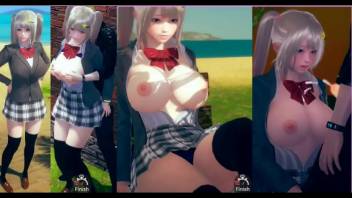 [Personality positive and bright] AI 〇 woman play erotic video (blonde huge breasts JK edition with etch) real 3DCG erotic game [hentai game]